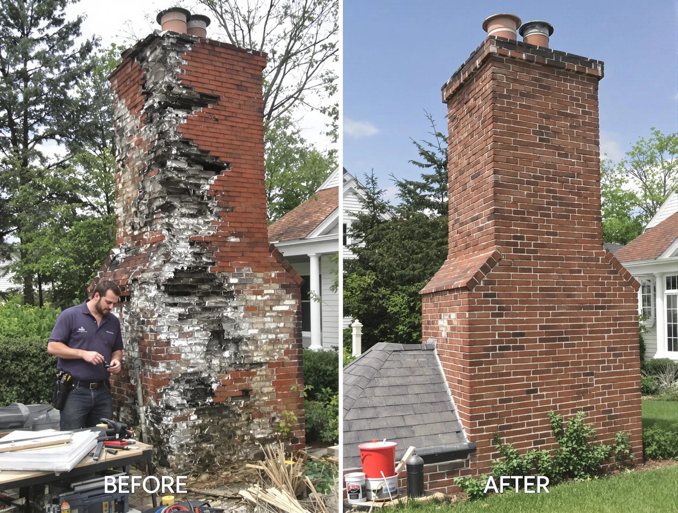 Conley Chimney Sweep performing a full chimney restoration in Conley, GA