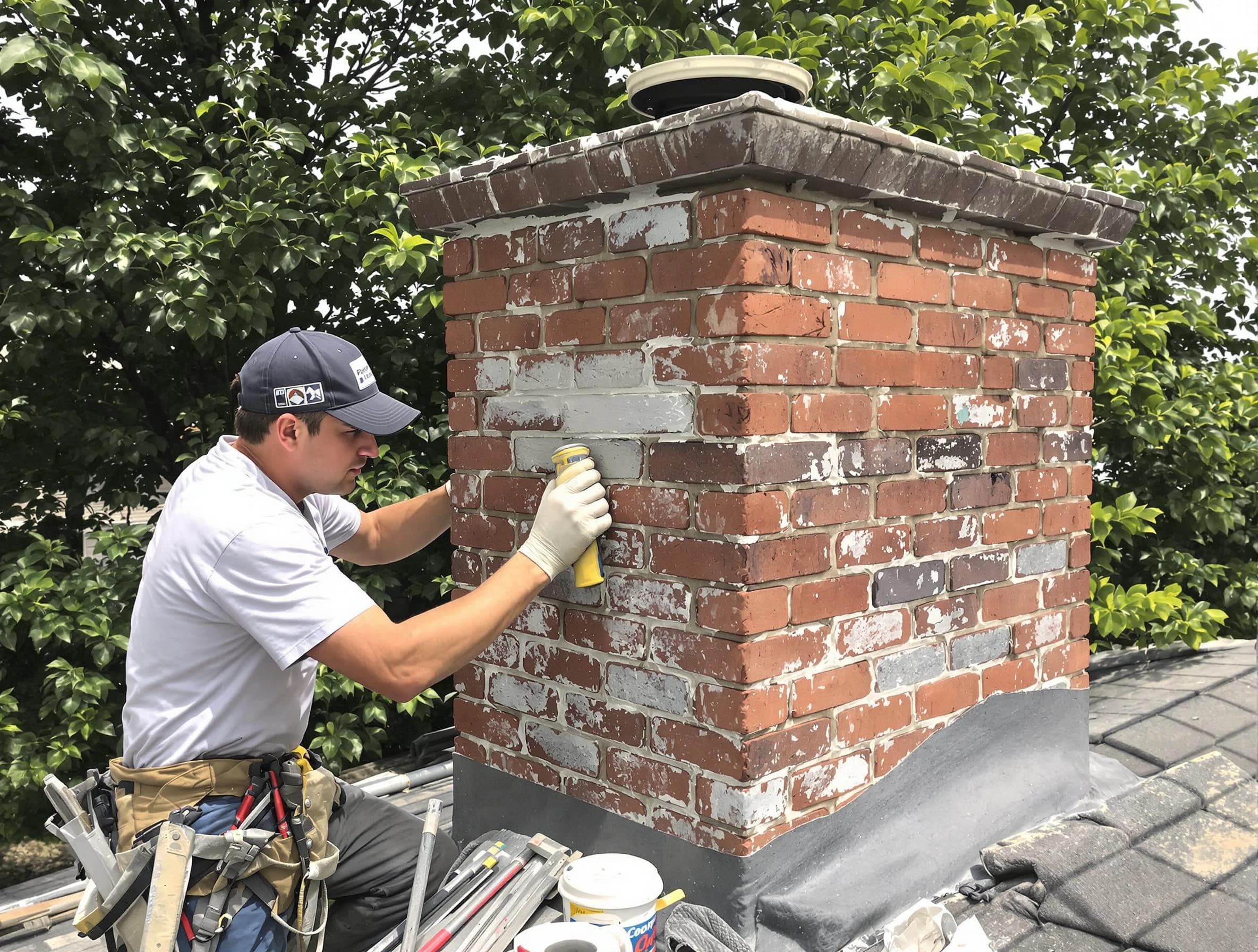 Conley Chimney Sweep restoring an aging chimney in Conley, GA