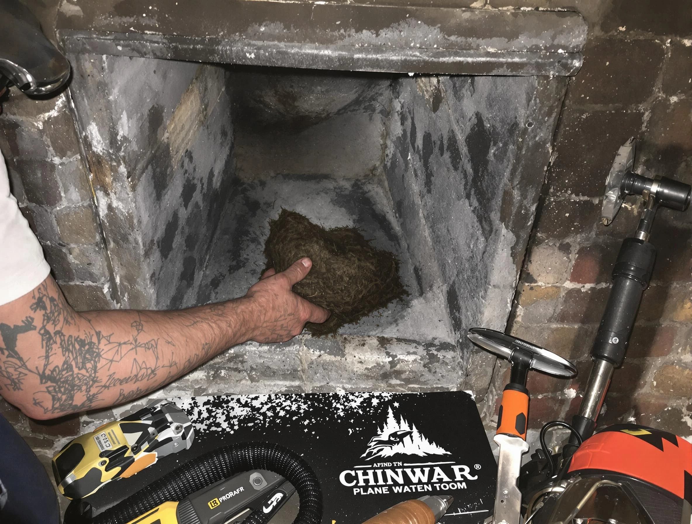 Conley Chimney Sweep safely removing debris and screening chimney in Conley, GA