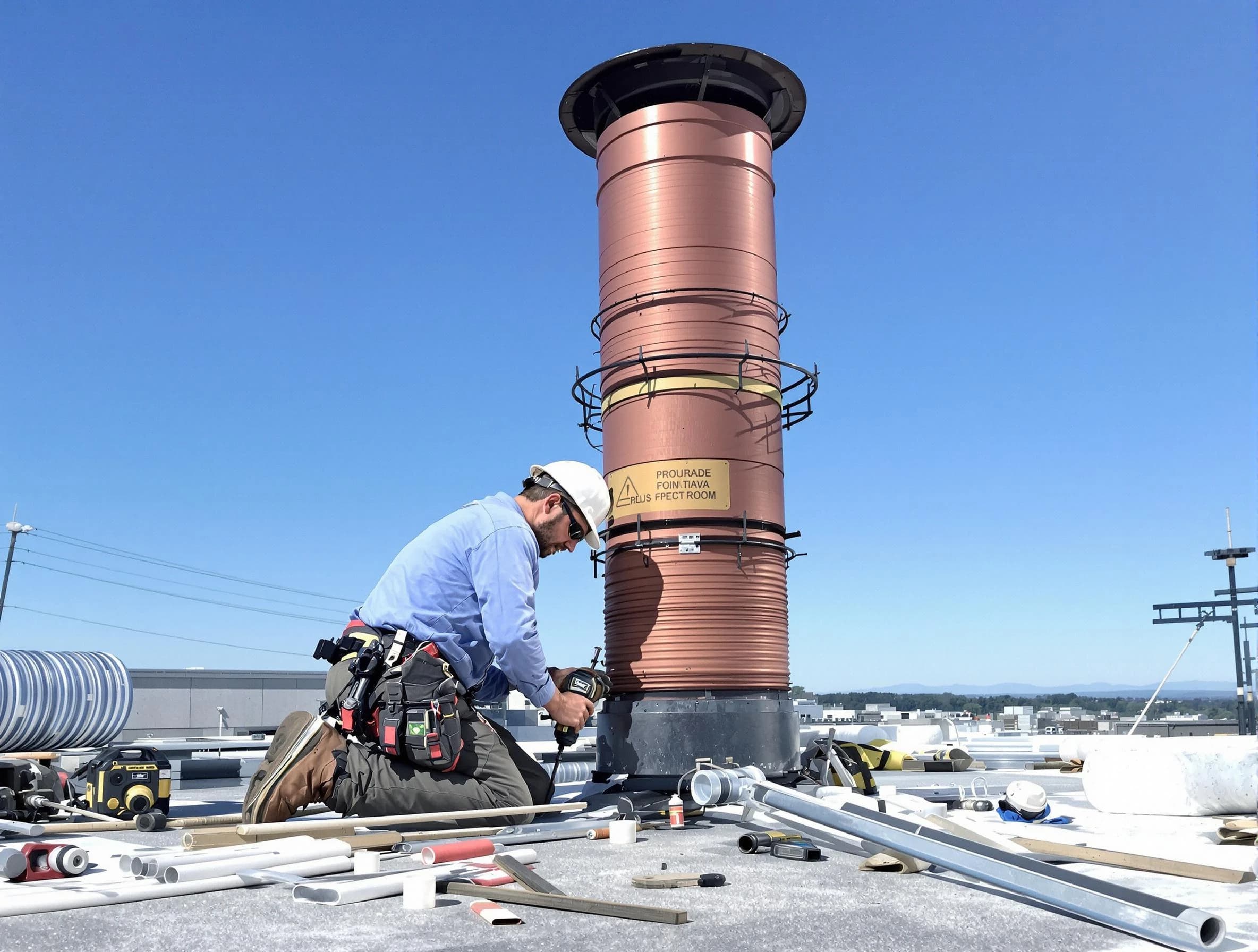 Installed chimney liner by Conley Chimney Sweep in Conley, GA