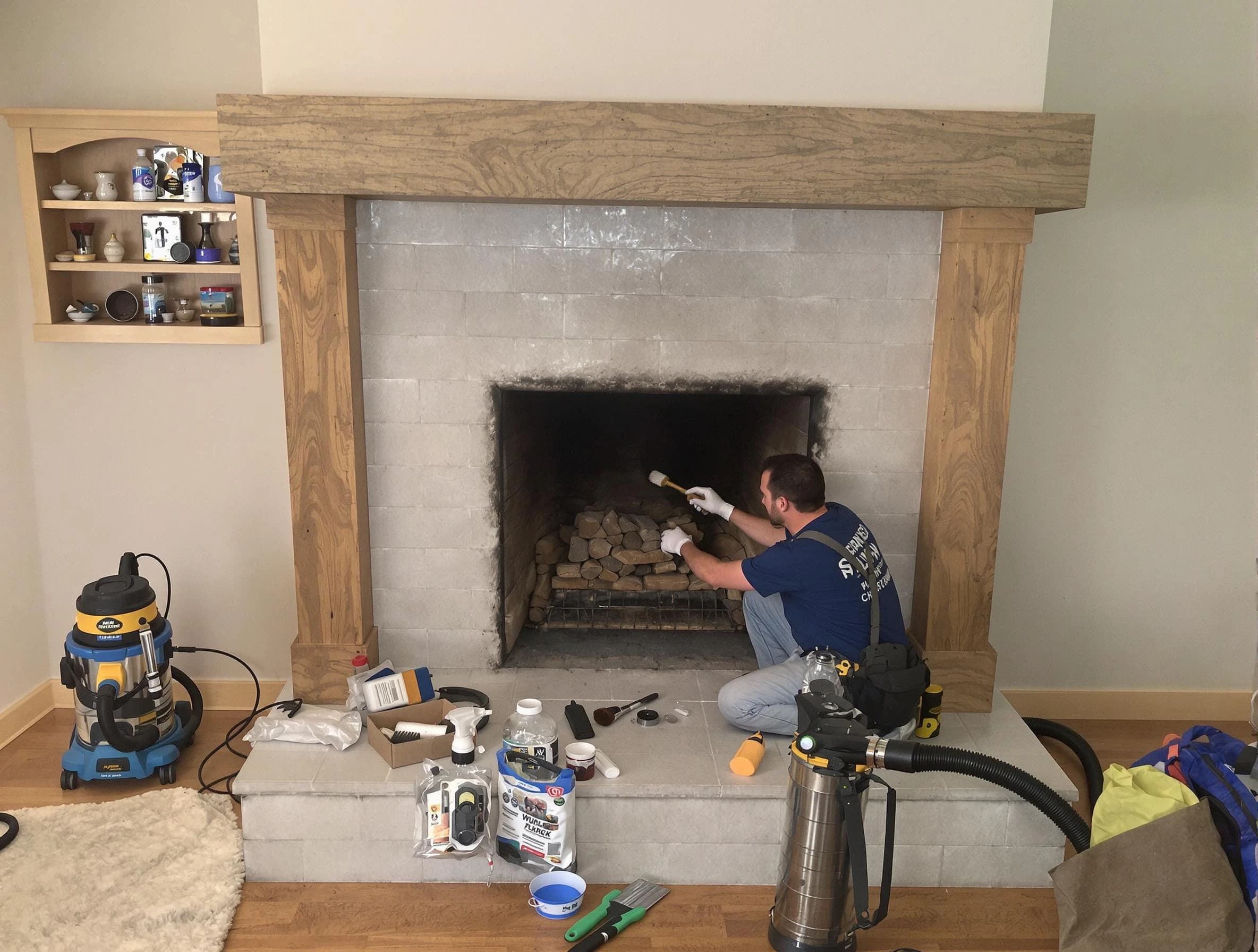 Detailed creosote removal process by Conley Chimney Sweep in Conley, GA