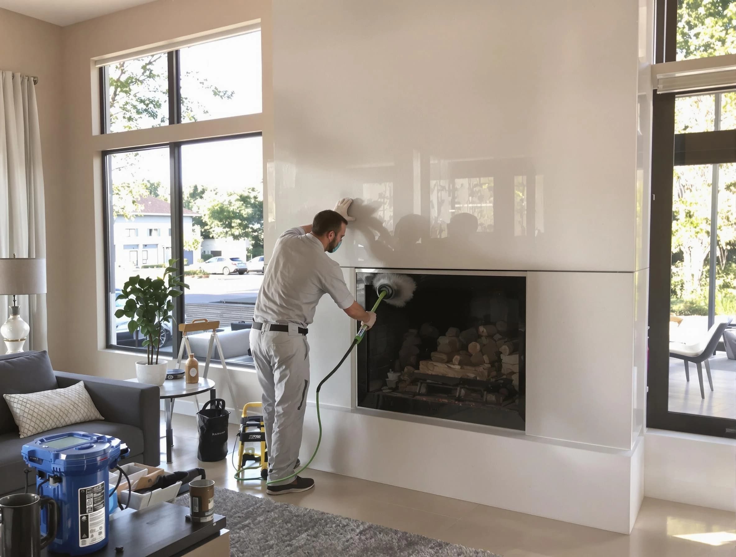 Conley Chimney Sweep performing thorough soot removal in Conley, GA