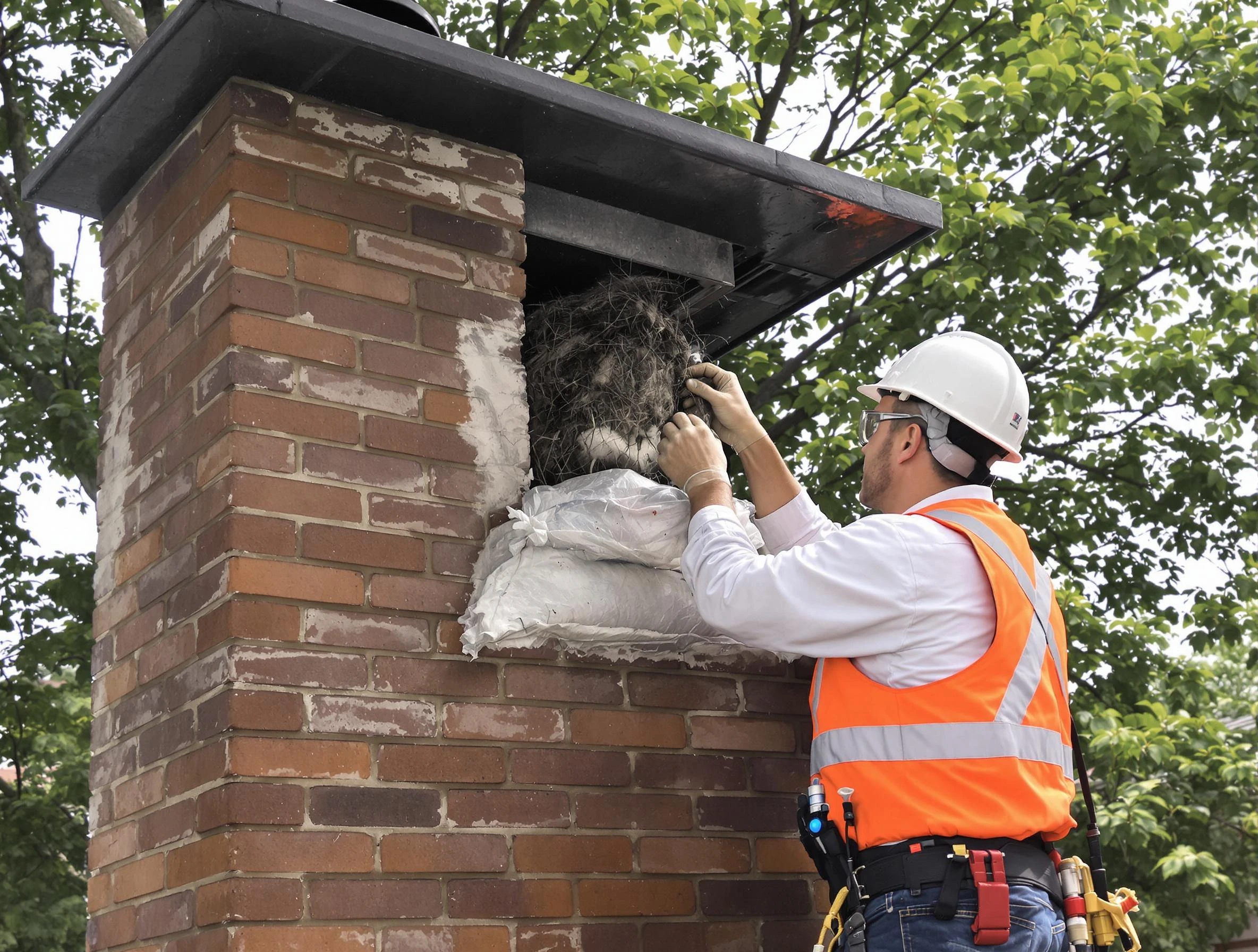 Humane removal of debris and animals by Conley Chimney Sweep in Conley, GA