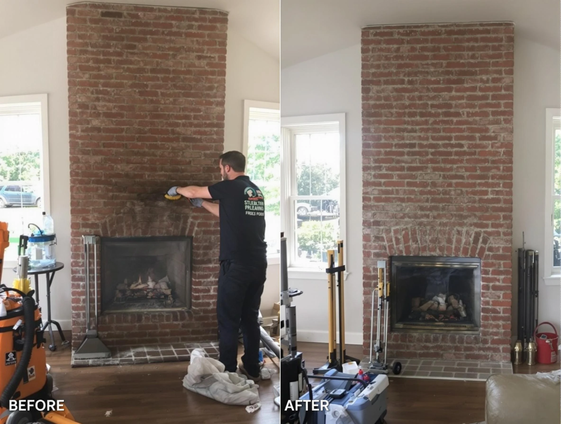 Finished chimney sweeping service by Conley Chimney Sweep in Conley, GA