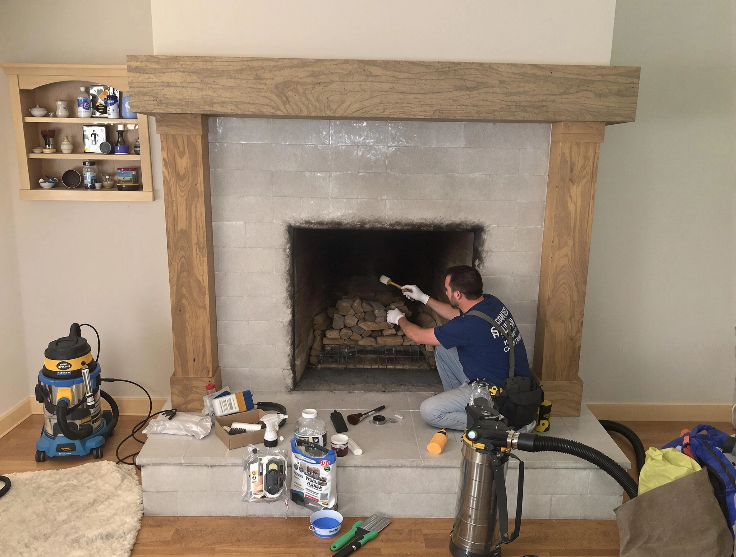 Detailed creosote removal process by Conley Chimney Sweep in Conley, GA