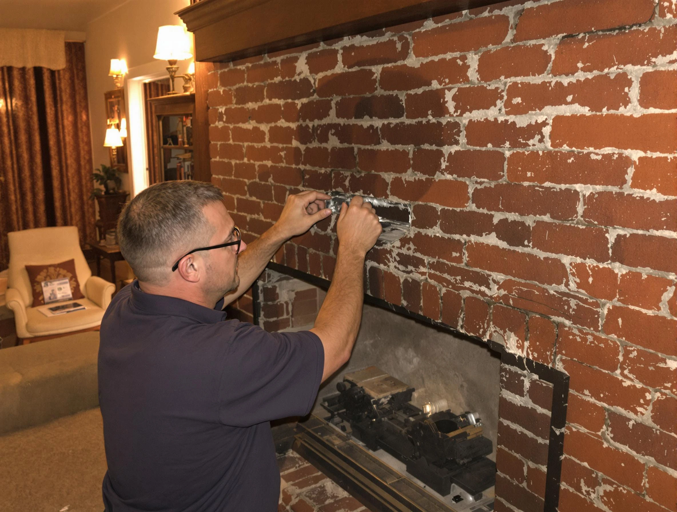 Conley Chimney Sweep expert fixing a fireplace in Conley, GA