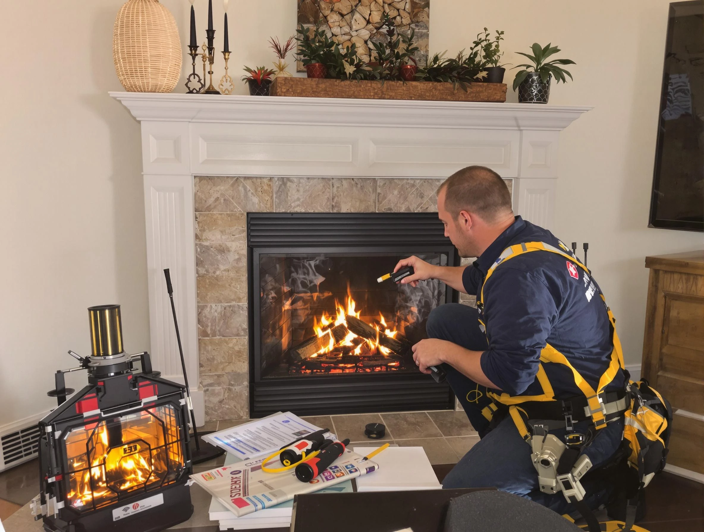 Safety-focused fireplace inspection by Conley Chimney Sweep in Conley, GA
